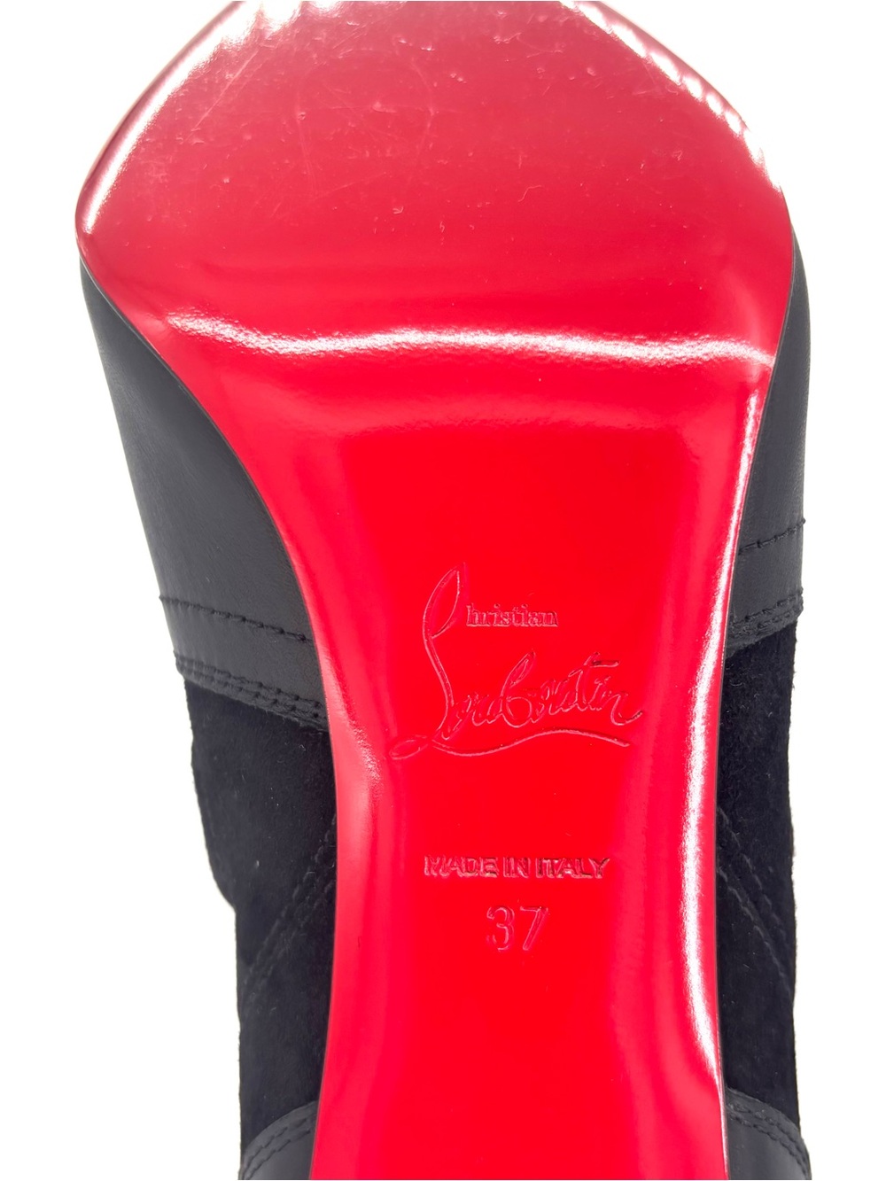 Christian Louboutin Santia Botta Black Western Knee High Pull On Boots 37 - Picture 11 of 11